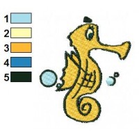 Seahorse Cartoon Embroidery Design 02
